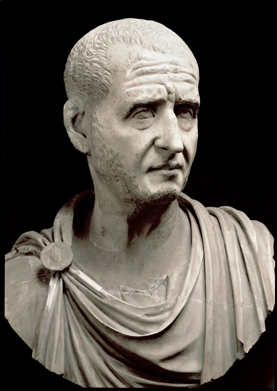 Marmorbyst av Trajanus Dece (Trajanus Decius) (200-251 e.Kr.) - Rom, Musei Capitolini - Byst av kejsar Trajanus Decius (201-251 e.Kr.) - Marmorskulptur - Rom, Musei Capitolini av Roman