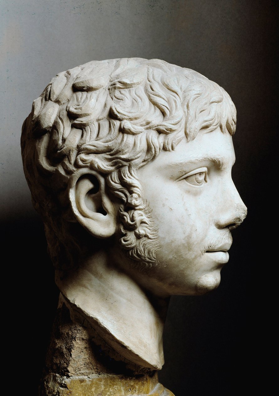Marmorhuvud av Elagabal eller Heliogabalus (Marcus Aurelius Antoninus eller Heliogabalus) (204-222 e.Kr.) - Rom, Musei Capitolini - Chef för kejsar Elagabalus (204-222) även känd som Heliogabalus (Varius Avitus Bassianus) - Marmor Capitolini, Musei Rom av Roman