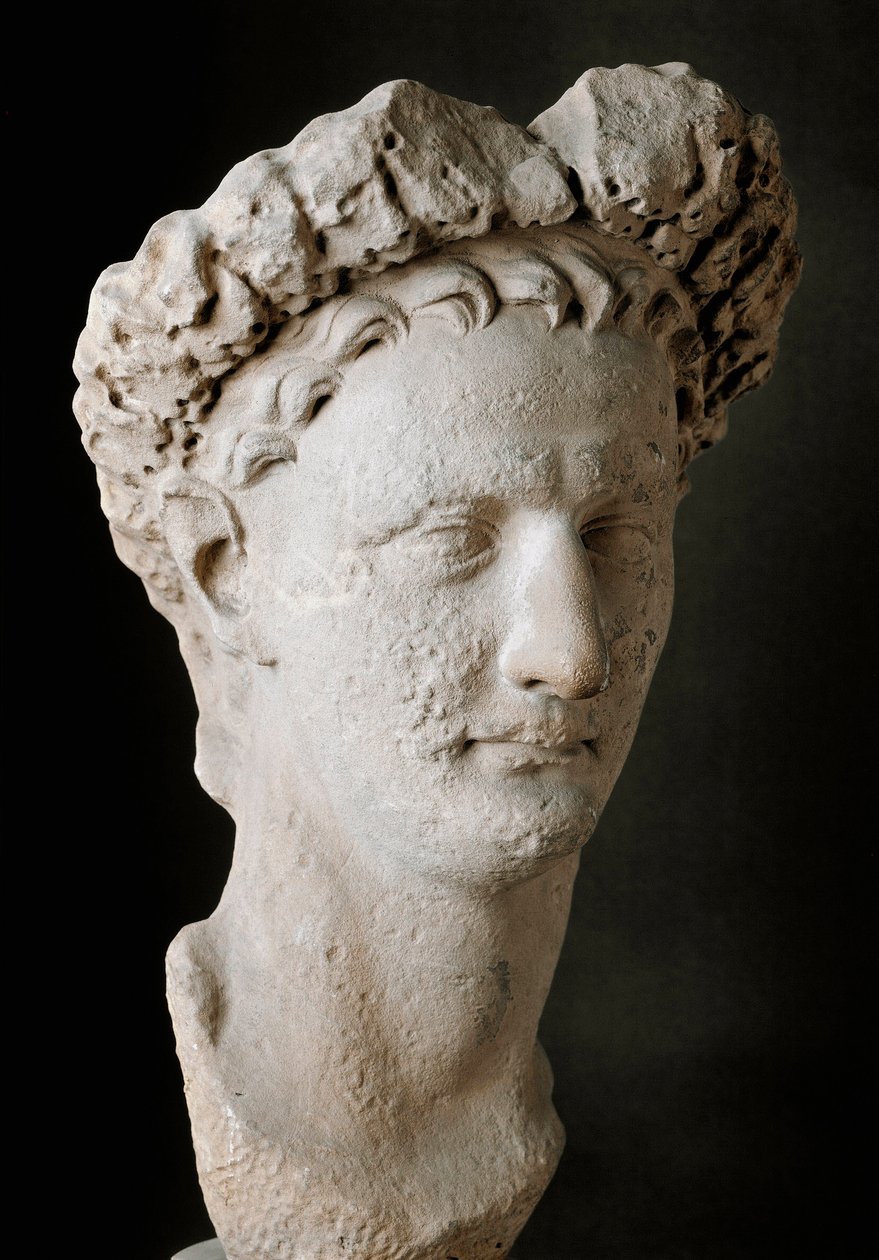 Marmorhuvud för den romerske kejsaren Domitianus (Titus Flavius Domitianus) (51-96 e.Kr.) Rom, Museo Nazionale Romano - Chef för Domitianus (Titus Flavius Domitianus) (51-96 e.Kr.). Marmor. Museo Nazionale Romano, Rom, Italien av Roman