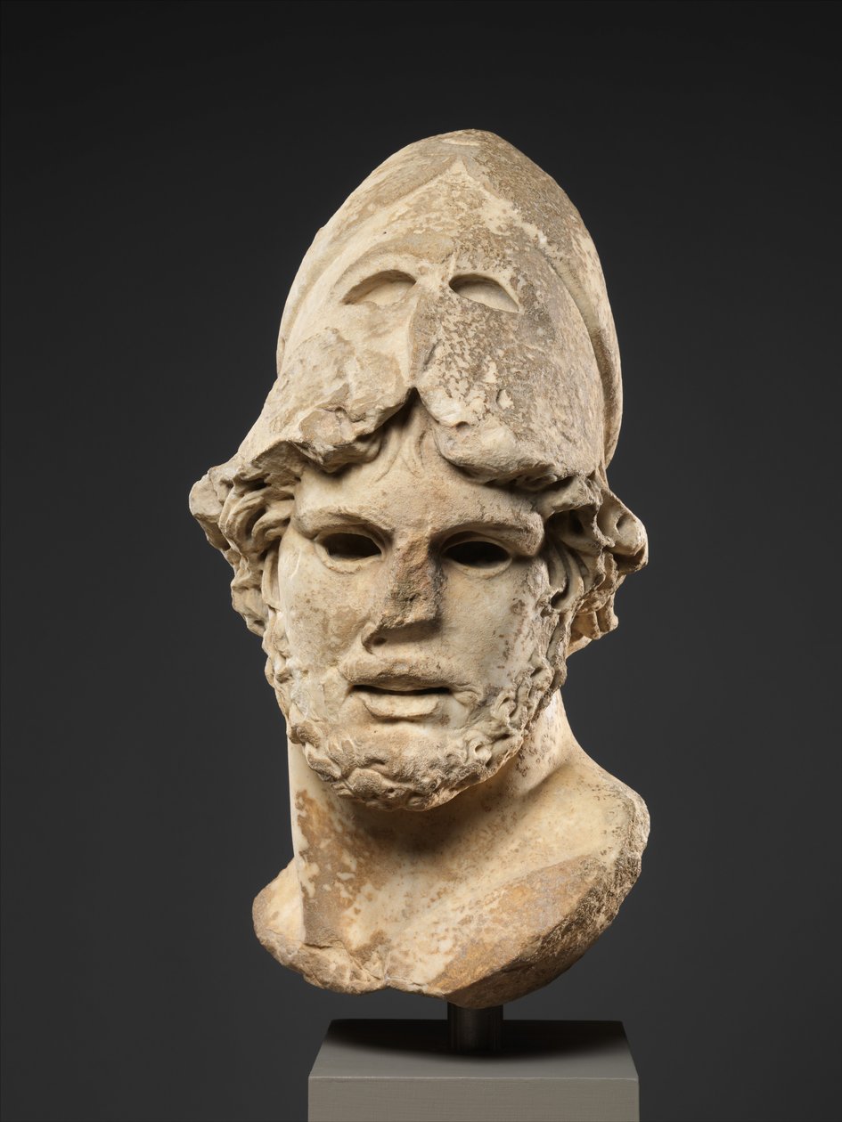 Marmorhuvud för en grekisk general, ca 100 e.Kr. (marmor, pentelic) av Roman