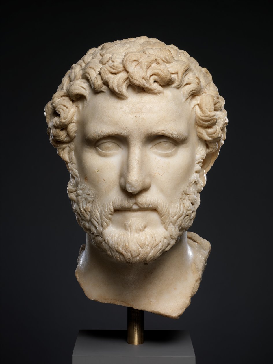 Marmorporträtt av kejsaren Antoninus Pius, ca 138–161 e.Kr. (marmor) av Roman