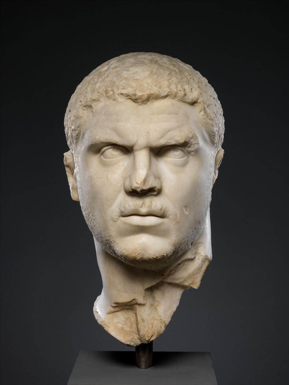 Marmorporträtt av kejsaren Caracalla, 212–217 AD (marmor) av Roman