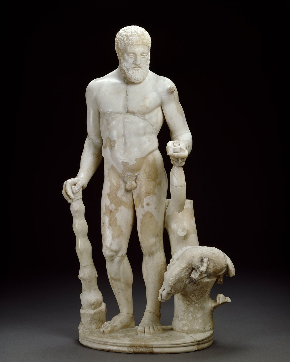 Marmorstatyett av Herkules och den erymantiska galten (marmor) av Roman