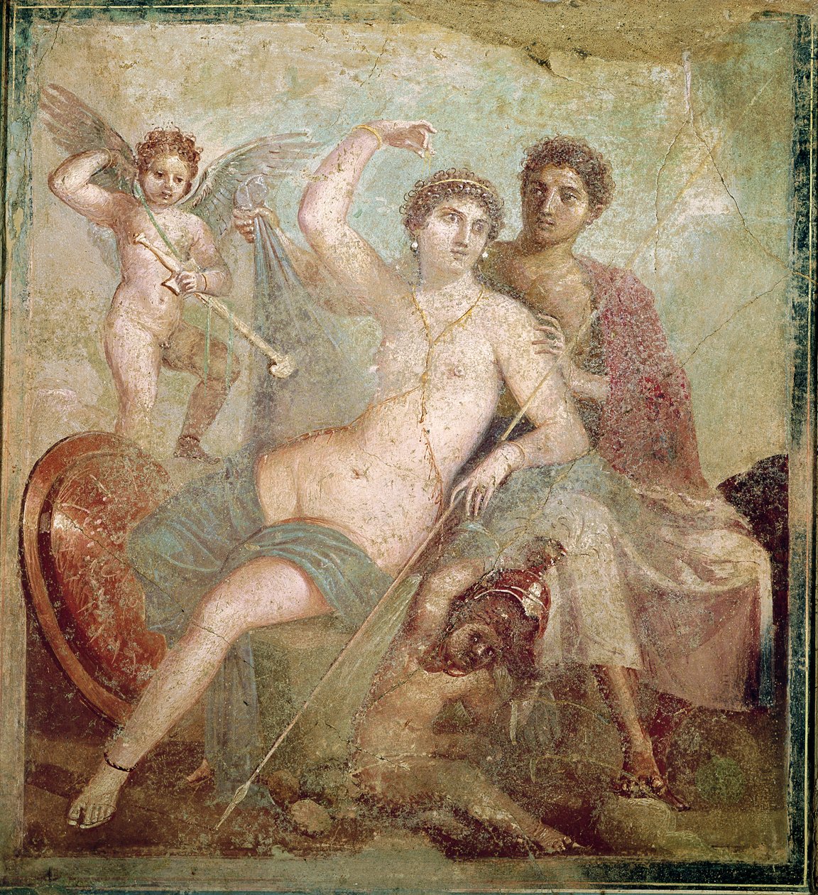 Mars och Venus från huset Mars och Venus (Casa de Marte e Venere) Pompeji (väggmålning) av Roman