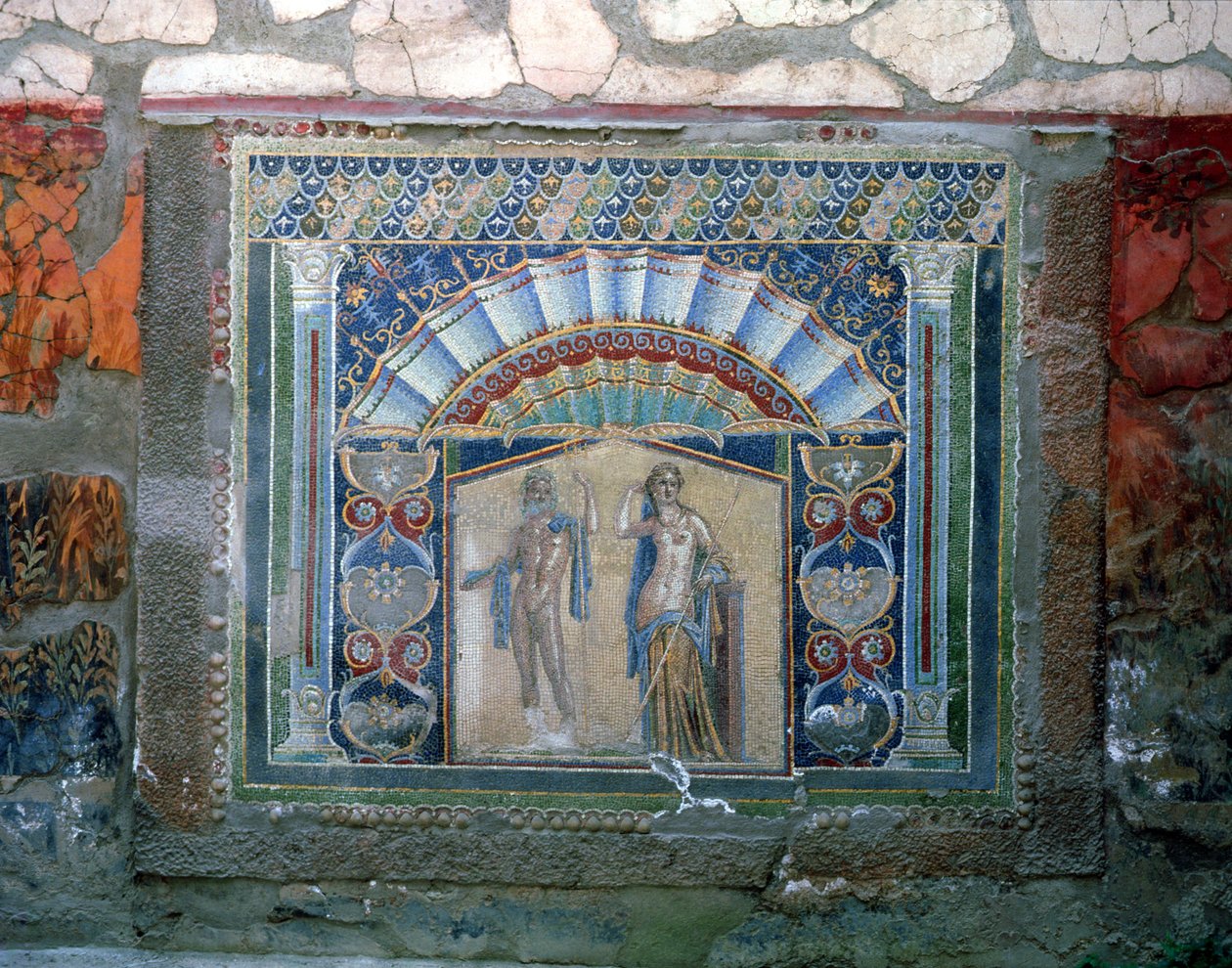 Mosaik från huset Neptunus och amfitrit (mosaik) (för rum se 113527) av Roman