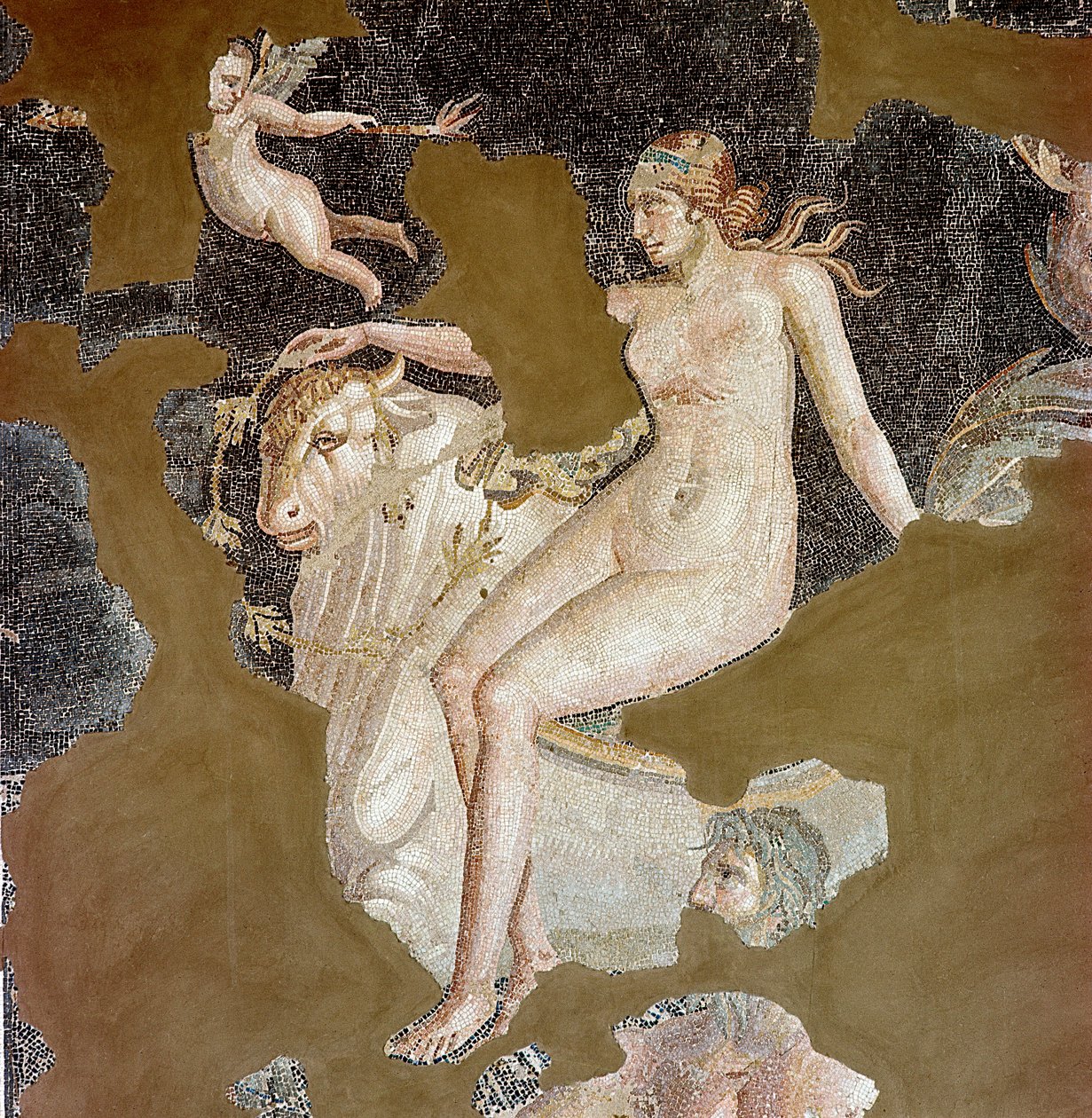 Nereid på en sjötjur (mosaik av Roman