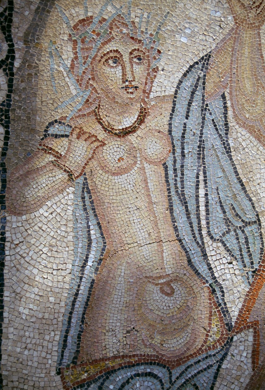Nymf, detalj från Abduction of Hylas by Nymphs, mosaik i House of Venus i den romerska staden Volubilis (UNESCO:s världsarvslista av Roman