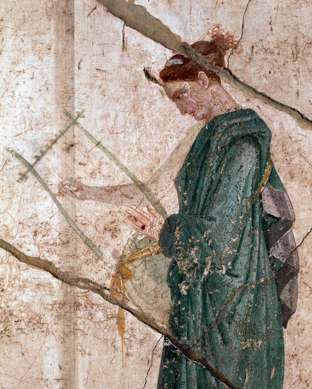 Panmusiker, bland nymferna (fresk av Roman