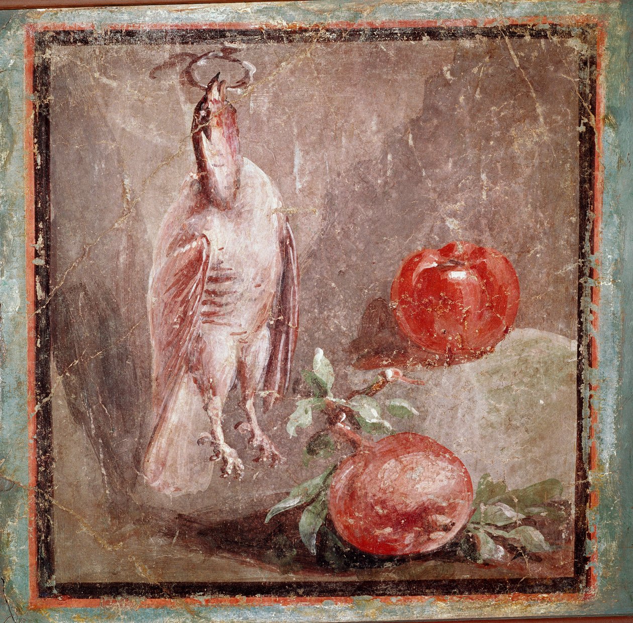 Rapphöna och granatäpplen (fresk av Roman