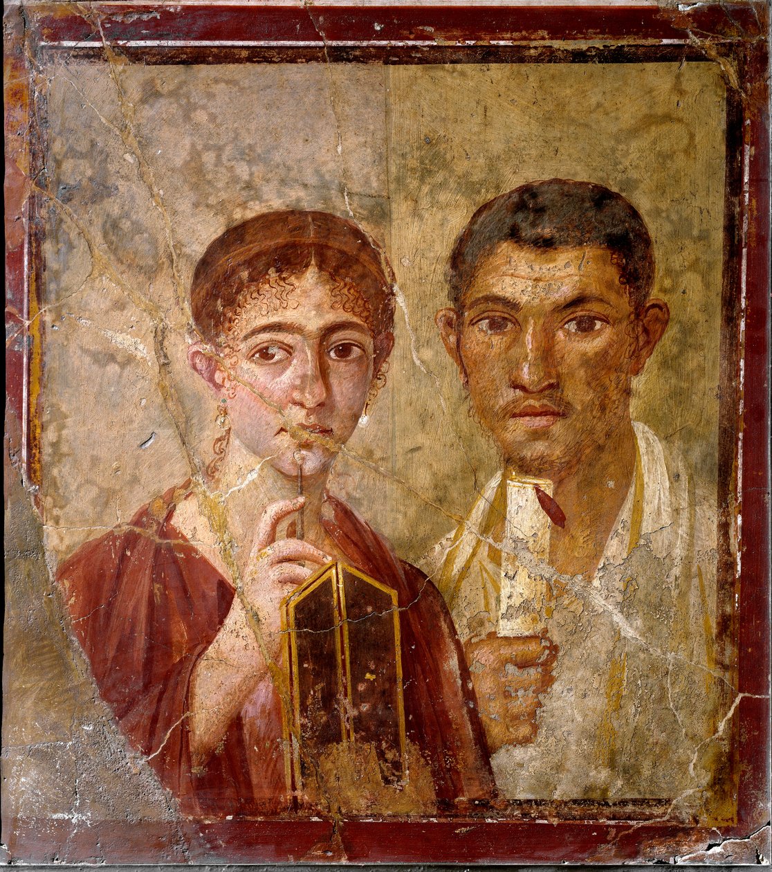 Pasquius Proculus och hustru (fresk av Roman