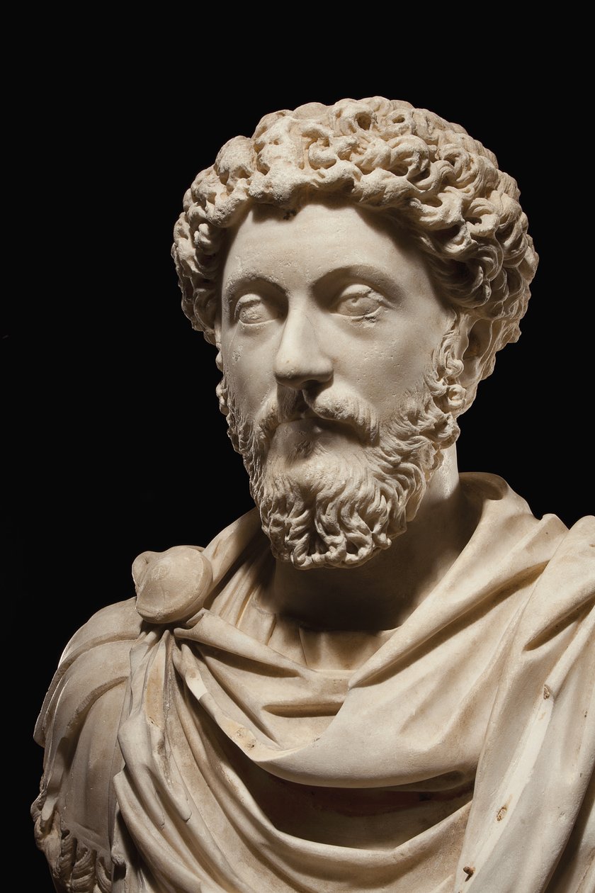Porträttbyst av kejsar Marcus Aurelius, ca 170-180 e.Kr av Roman