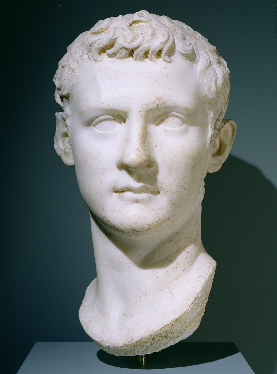 Porträtt av kejsaren Caligula, 37-40 e.Kr. (marmor) av Roman
