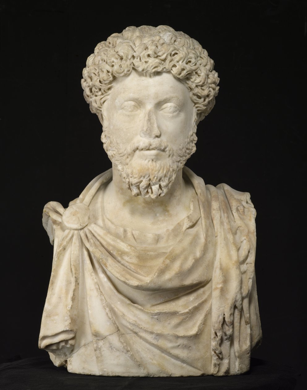 Porträtt av kejsaren Marcus Aurelius, sent 2:a (marmor) av Roman