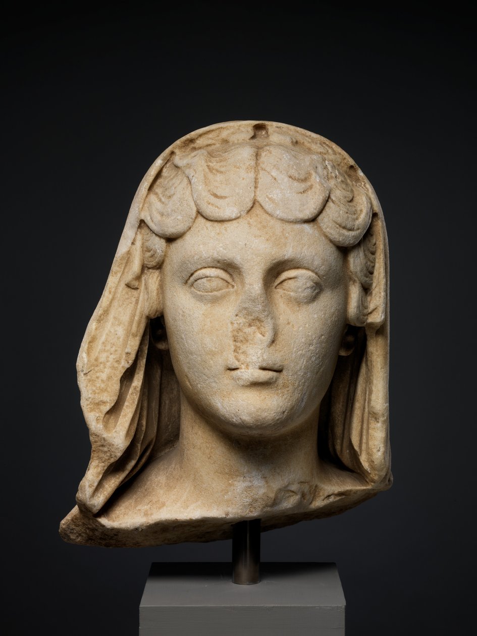Porträtt av kejsarinnan Faustina den yngre, ca 161–180 e.Kr (marmor) av Roman