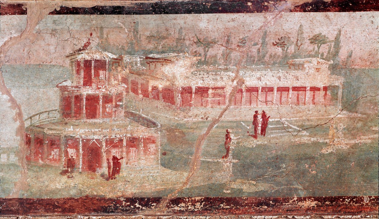Flodlandskap med portik, detalj (fresk av Roman