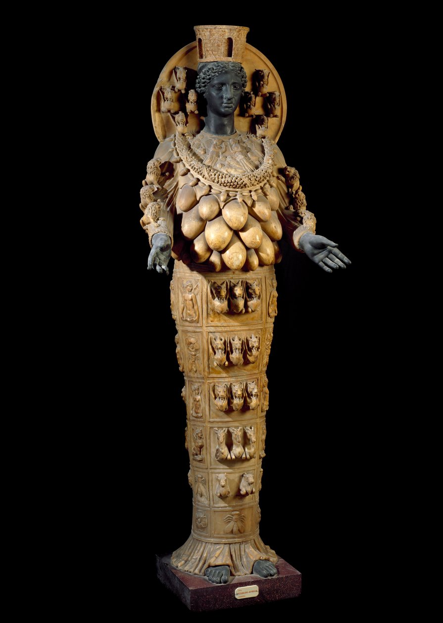 Romersk konst: Artemis of Efese - Romersk skulptur efter ett grekiskt original i Efese - Skulptur av albaster och brons av Roman