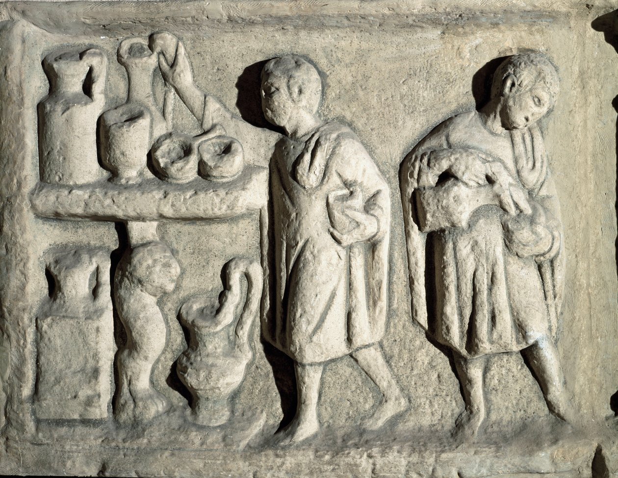 Romersk konst: "Husligt på jobbet" "1:a århundradet e.Kr. Rom, Museum of Roman Civilization av Roman