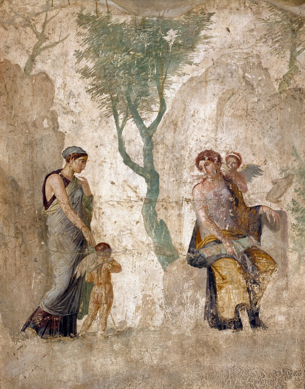 Romersk konst: "" Eros straffad, i närvaro av Afrodite""" Fresk från Pompei, casa dell
