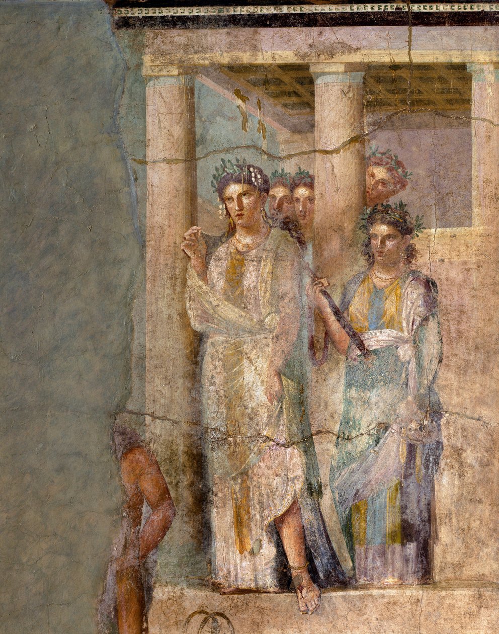 Romersk konst: "" Iphigenie en Tauride "" Fresk tillskriven Lucretius Frontones mästare. 1:a århundradet. Från Pompeji. Storlek 118x81 cm Neapel, Arkeologiska museet - Romersk konst: Iphigenia in Tauris. Fresk tillskriven mästaren Lucretius Frontone av Roman