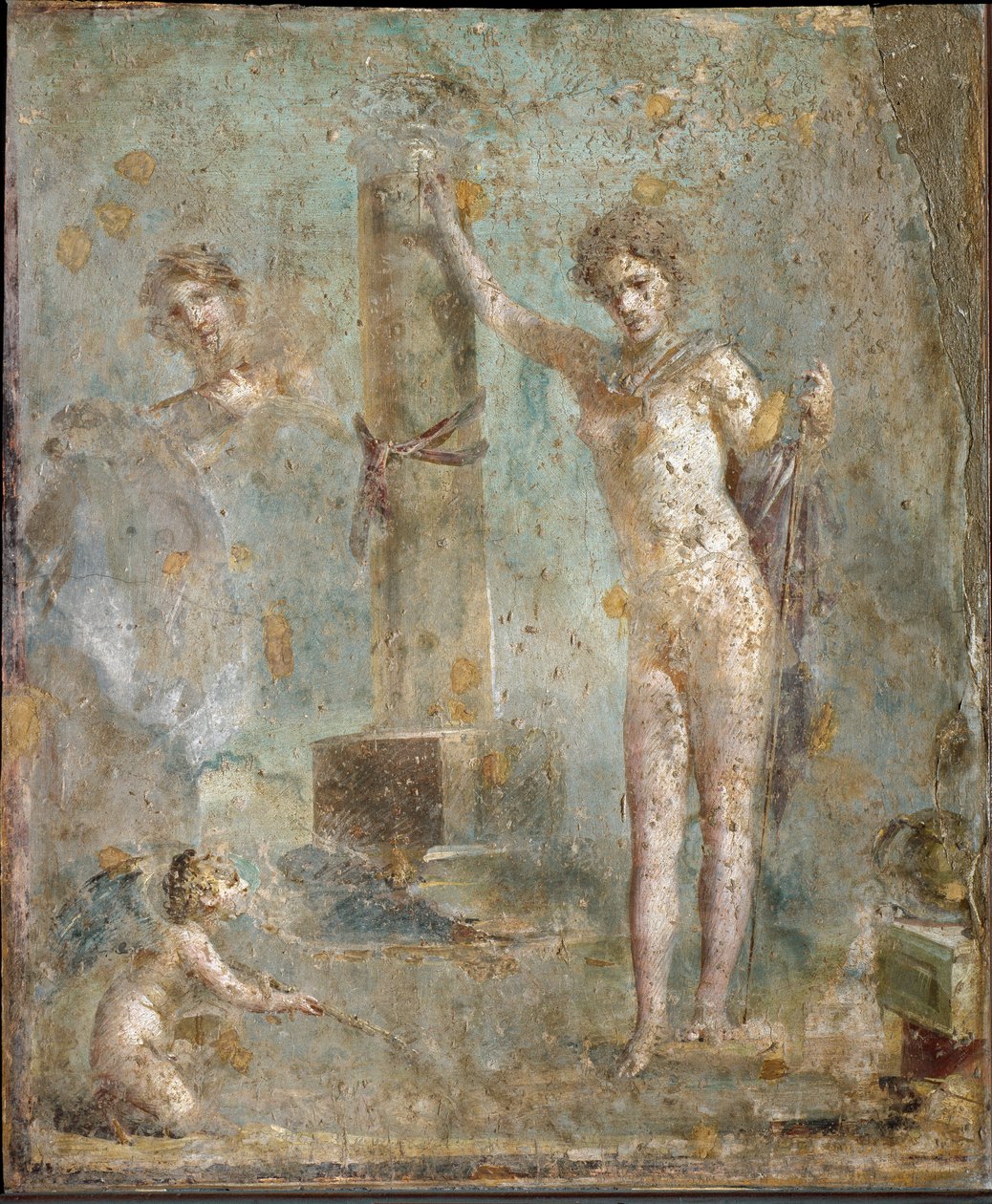 Romersk konst: "Narcissus" "Fresco från Pompeji, National Archaeological Museum, Neapel av Roman