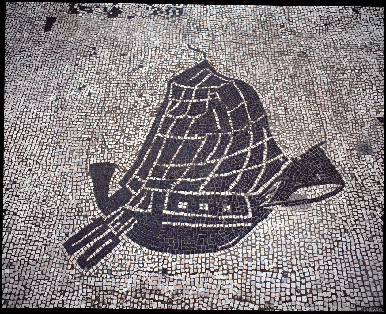 Romersk konst: "Ship" Mosaic of the Seafarers Corporation, Place des Corporations av Roman