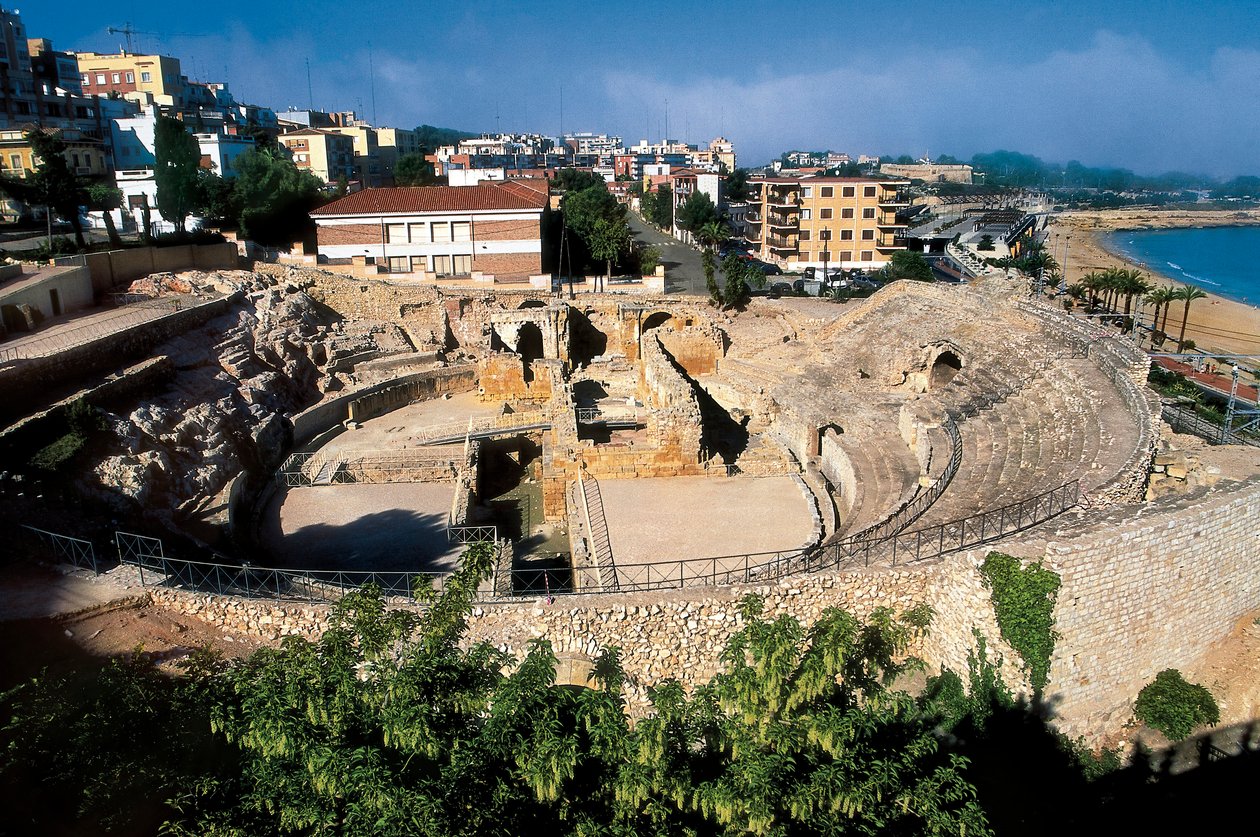 Romersk amfiteater, Tarragona, Katalonien, Spanien av Roman