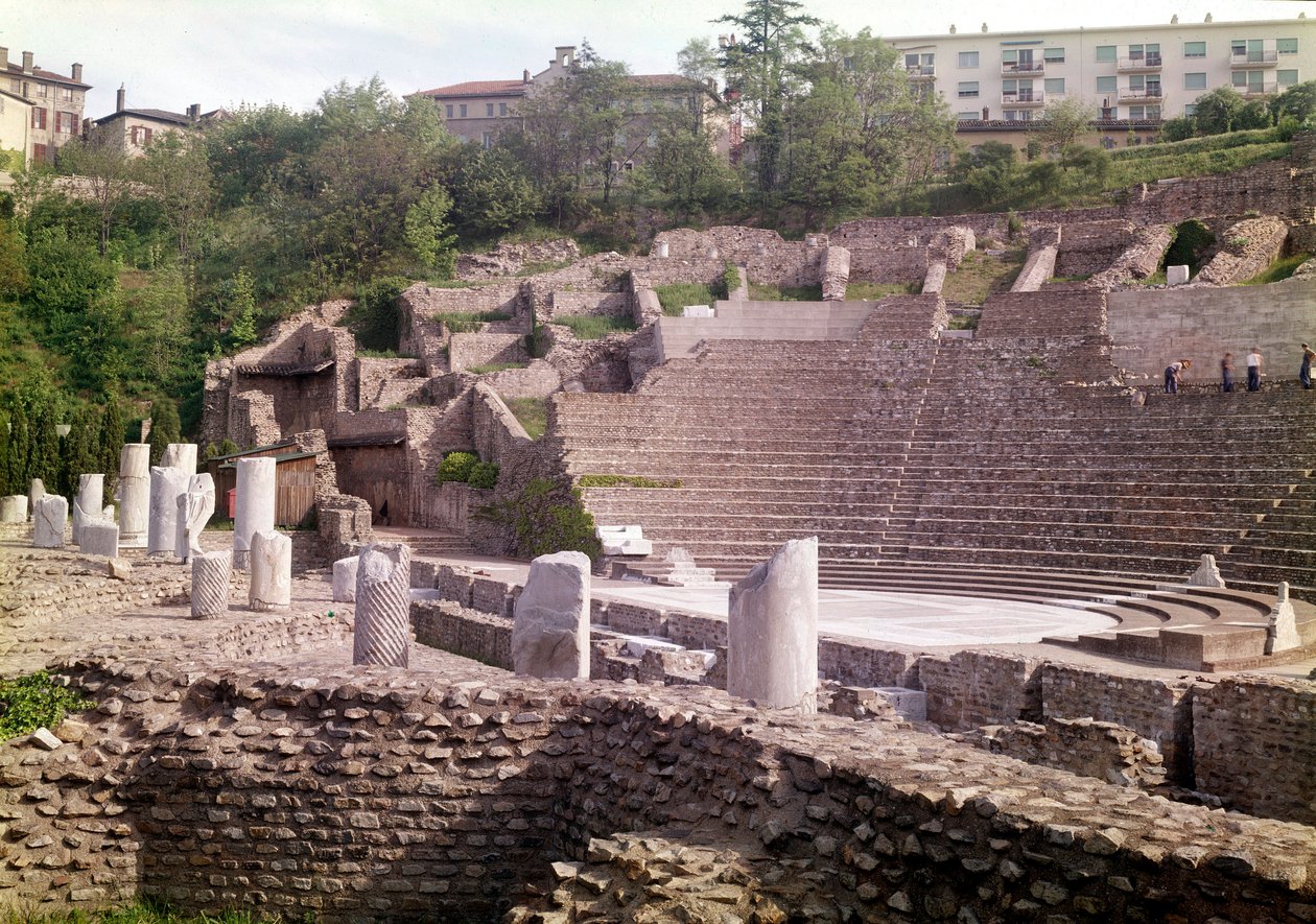 Romersk antikvitet: Romersk teater i Lyon, på kullen Fourviere (Rhône) med anor från 1:a århundradet f.Kr. av Roman