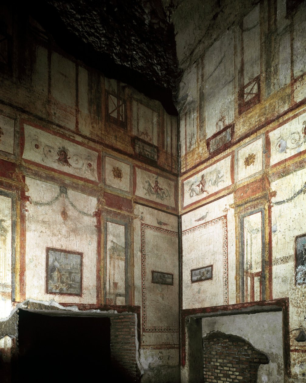 Romersk konst: inre vy av domus aurea eller Doree House: kejserliga palatset i det antika Rom, byggt av Neron. Rom, Italien av Roman