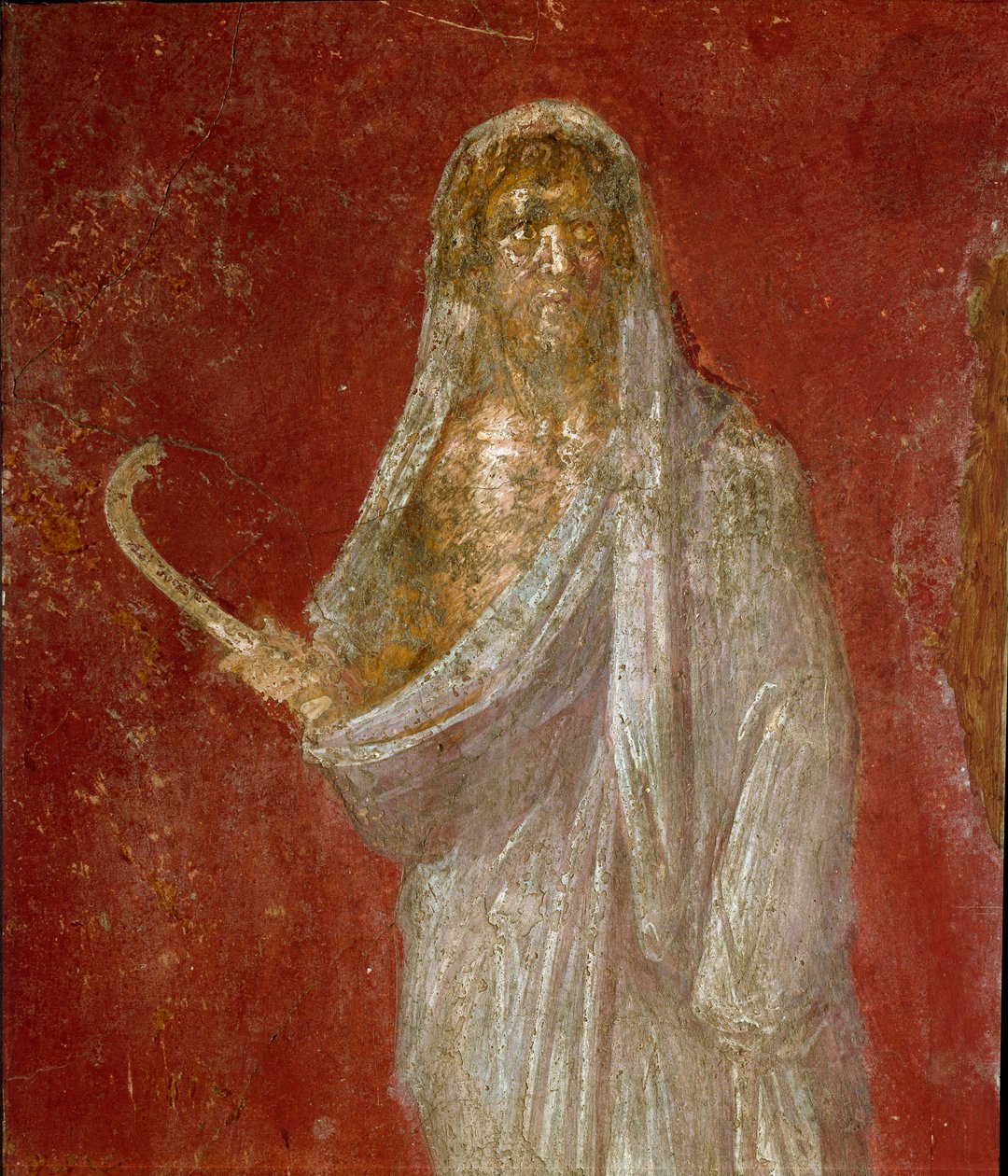 Romersk konst: representation av Cronos (Saturnus). Detalj. Fresk från Casa dei Dioscuri i Pompeji. Dim.68x41 cm Nationella arkeologiska museet, Neapel av Roman