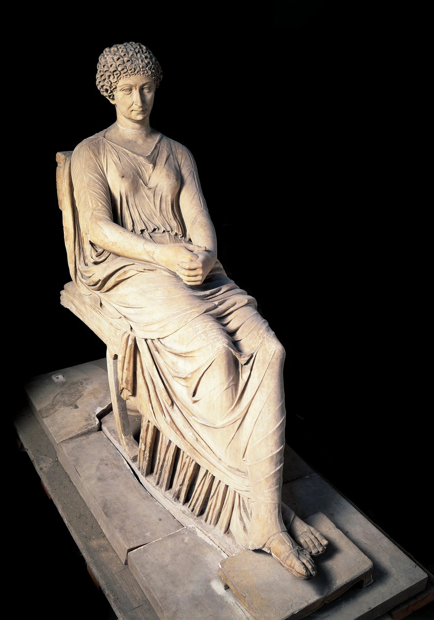 Romersk konst: staty av Agrippina "" the Ainee "" (Agrippina) (14 f.Kr.-33), fru till Germanicus. Marmor skulptur. 1:a århundradet e.Kr. Neapel, Arkeologiska museet av Roman
