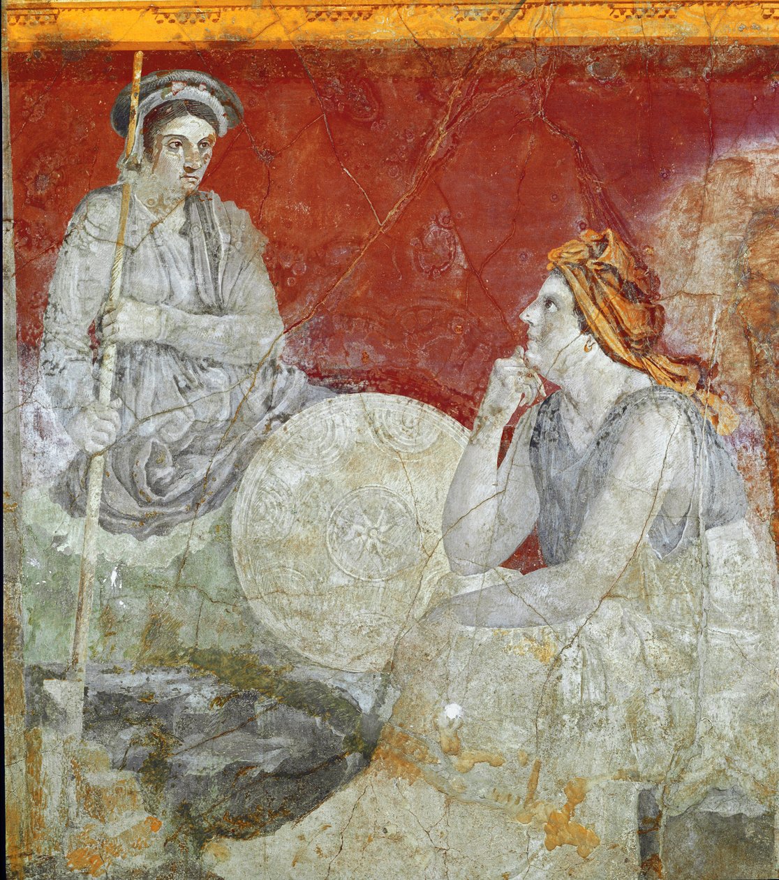 Kunglig familj från Makedonien, detalj (fresk av Roman