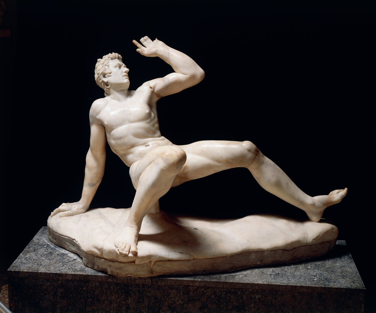 Staty av en fallande Gallien, kopia av ett original från Pergamonskola från 300-talet f.Kr. (marmor) av Roman