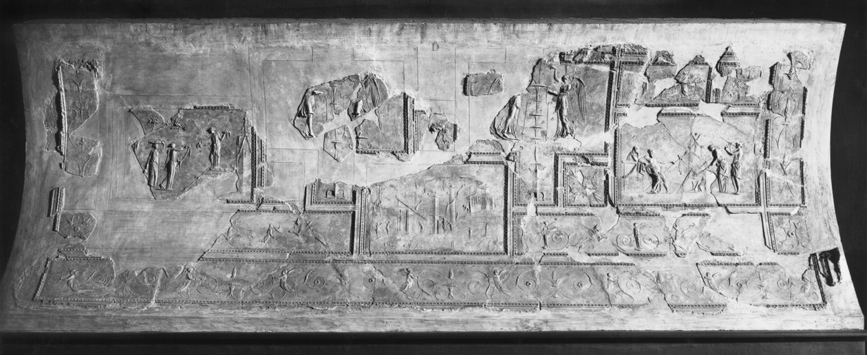 Stuccoes from the House of the Priestess of Isis; from the gardens of the Villa Farnesina (stucco)  av Roman