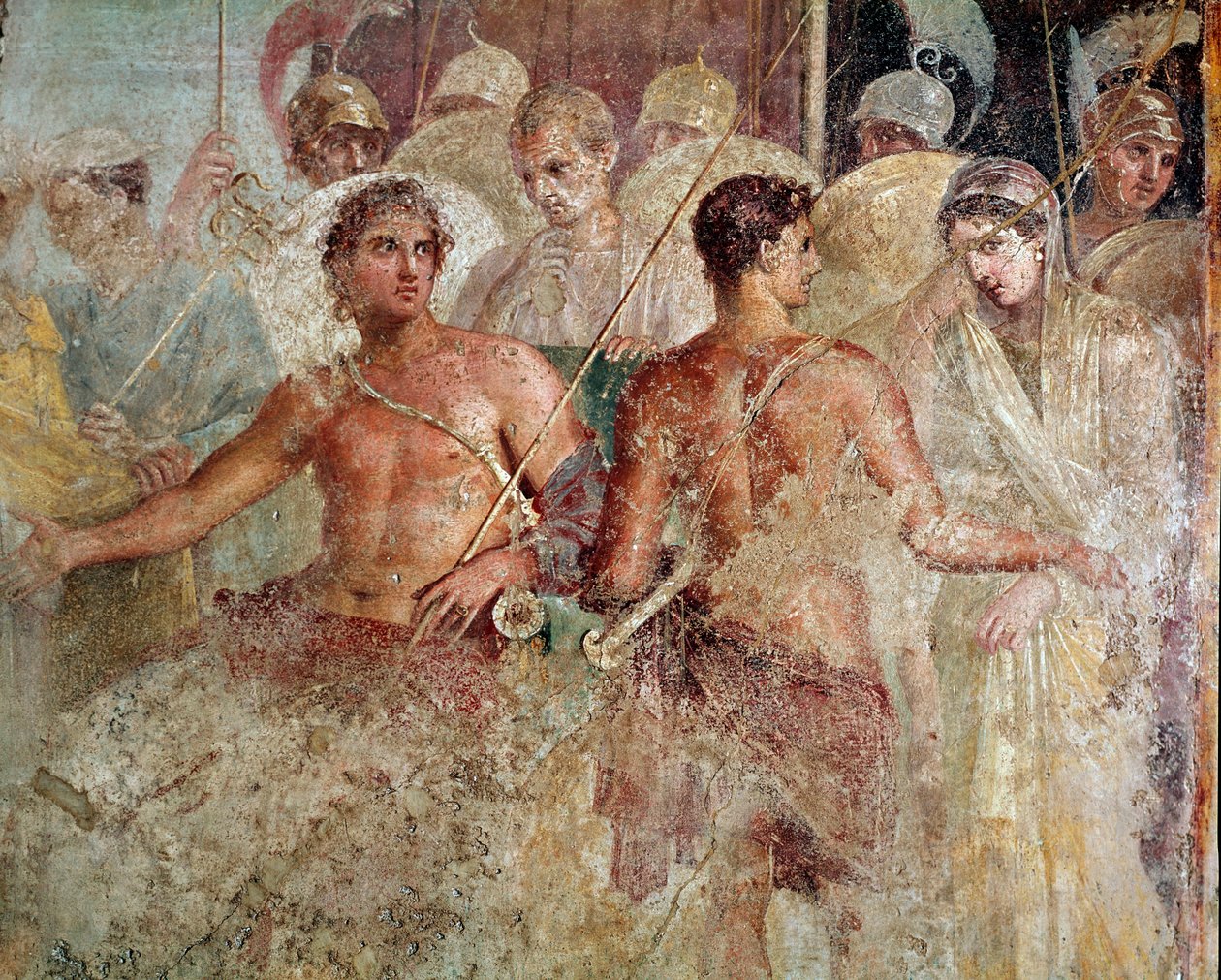 Achilles och Briseis farväl (fresk av Roman