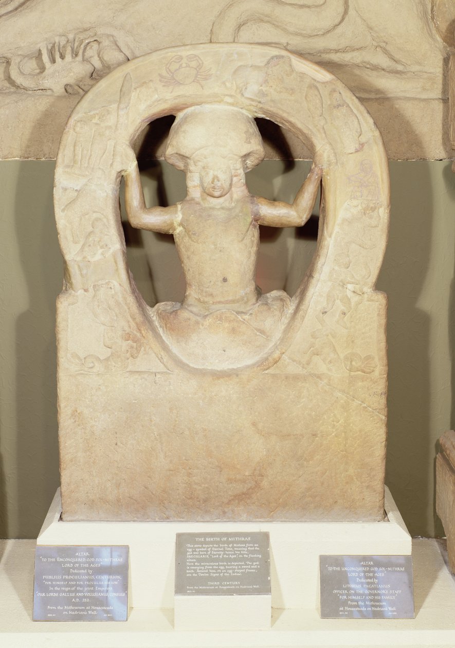 Mithras födelse från Mithraeum vid Housesteads av Roman