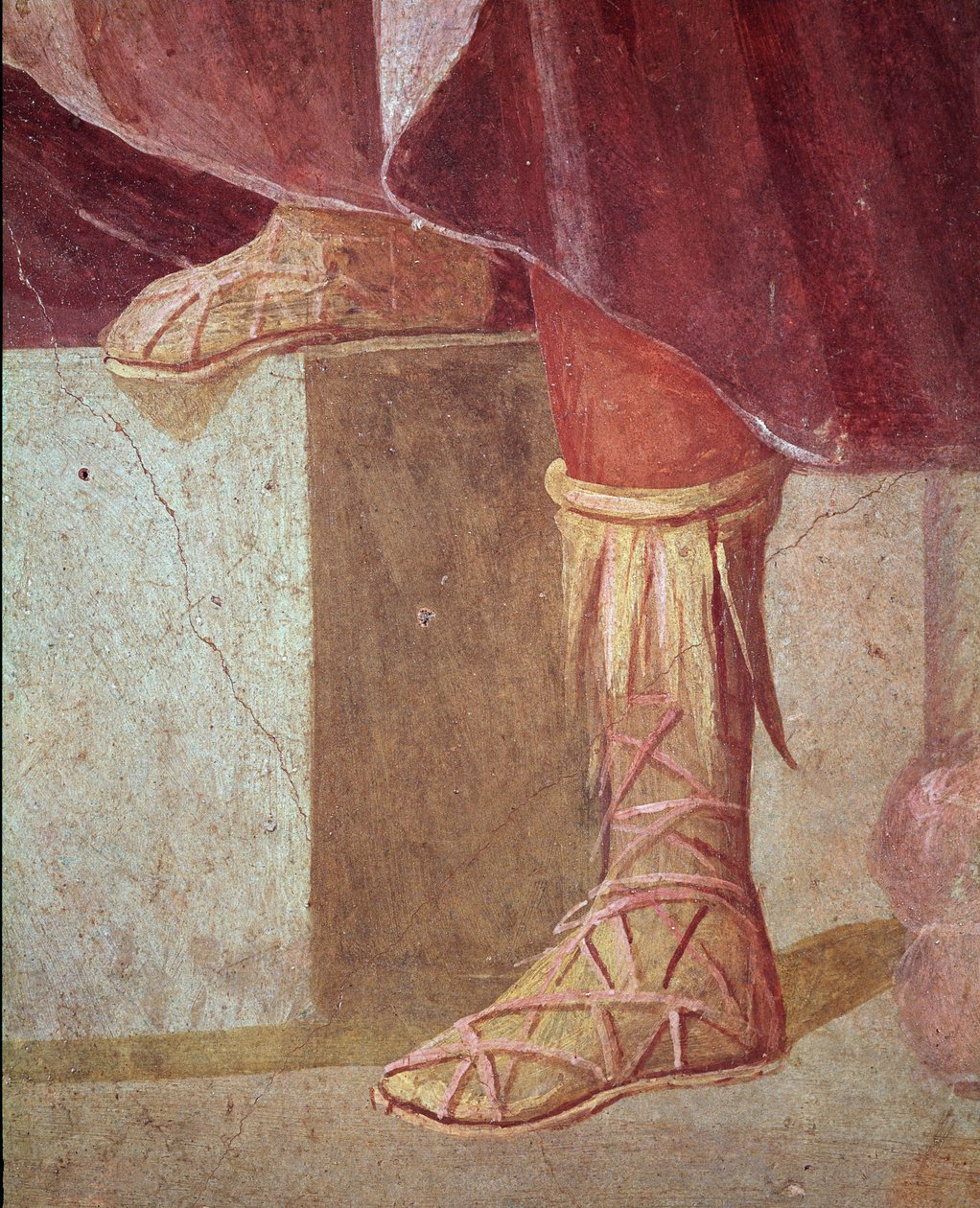 Agamemnons fötter, i Iphigenia-offret (fresk av Roman