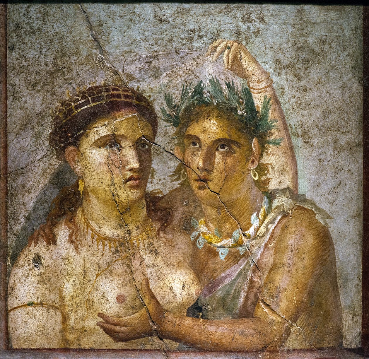 Satyren och menaden - Satyr och maenad - Pompei - Casa di Cecilio Giocondo - Satir och menad - Cabinetto segreto av Roman
