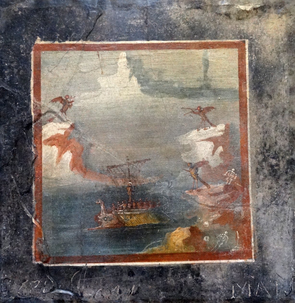 Ulysses gör motstånd mot sirenernas sånger (fresk) av Roman