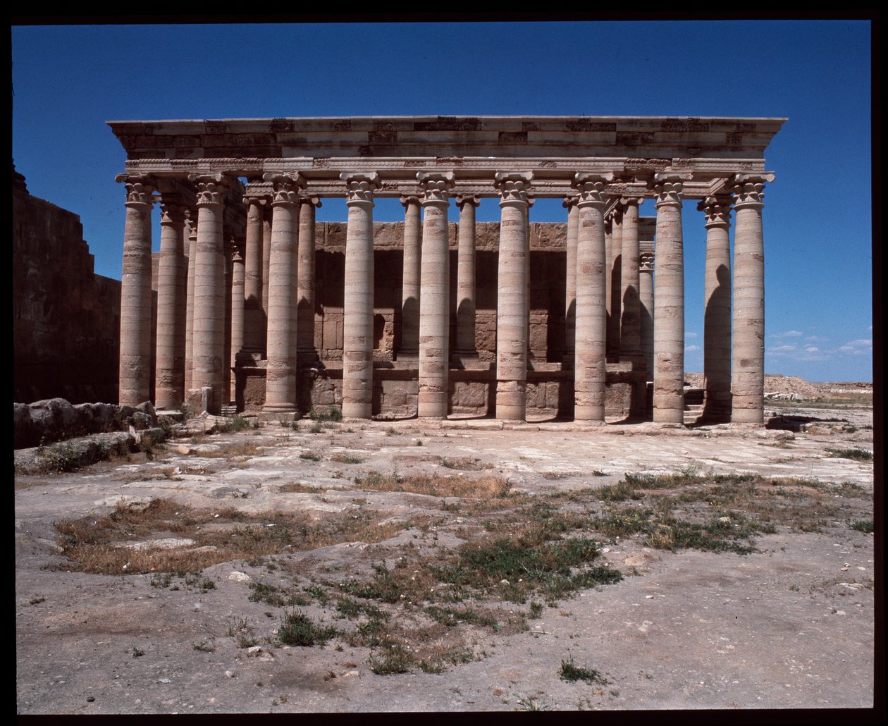 Vy över det romerska templet av Roman