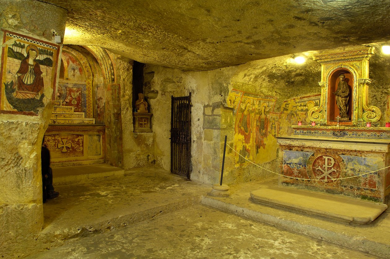 Utsikt över katakomberna i Saint Agatha i Rabat, Malt (foto) av Roman