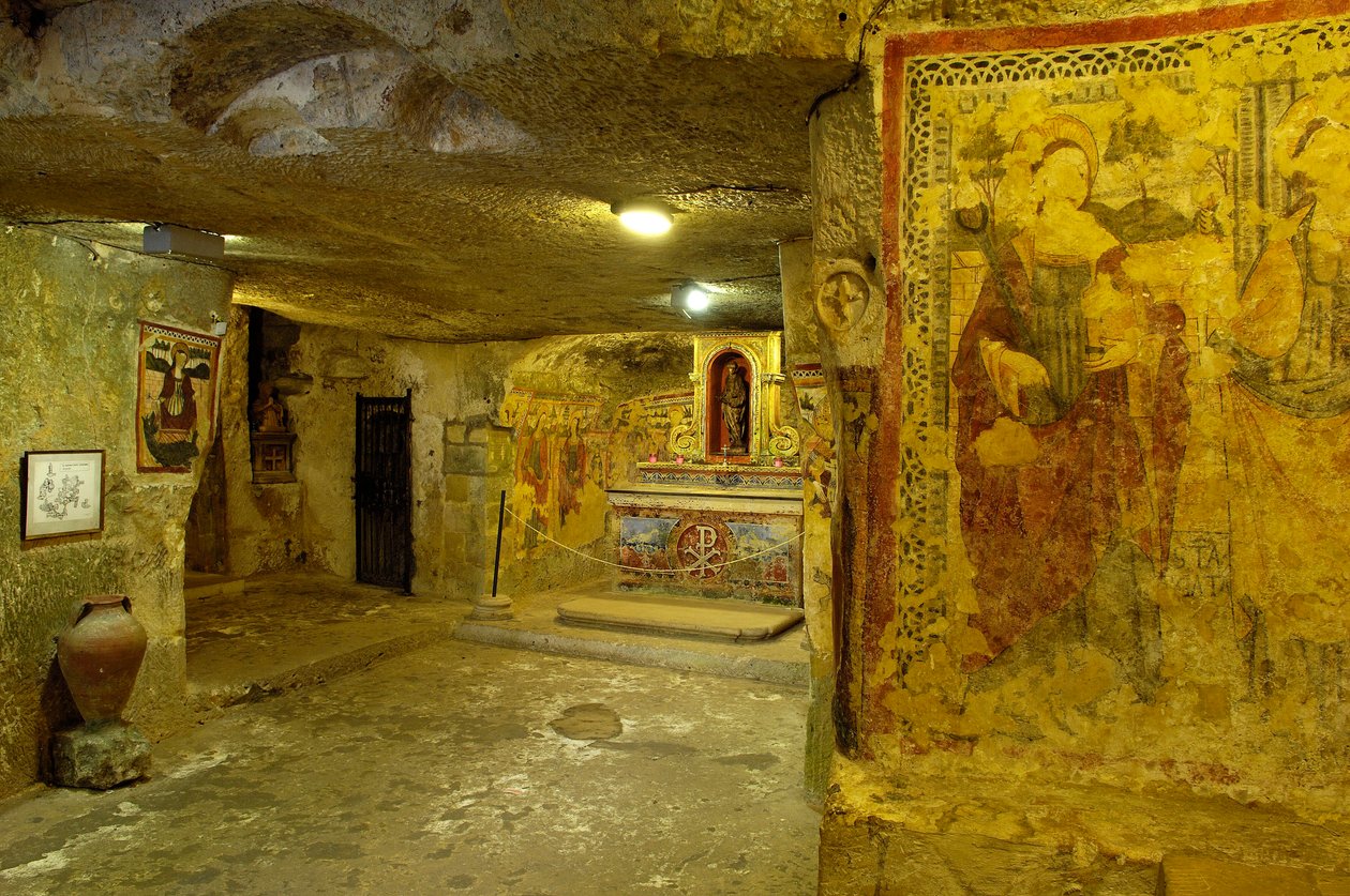 Utsikt över katakomberna i Saint Agatha i Rabat, Malta (foto) av Roman