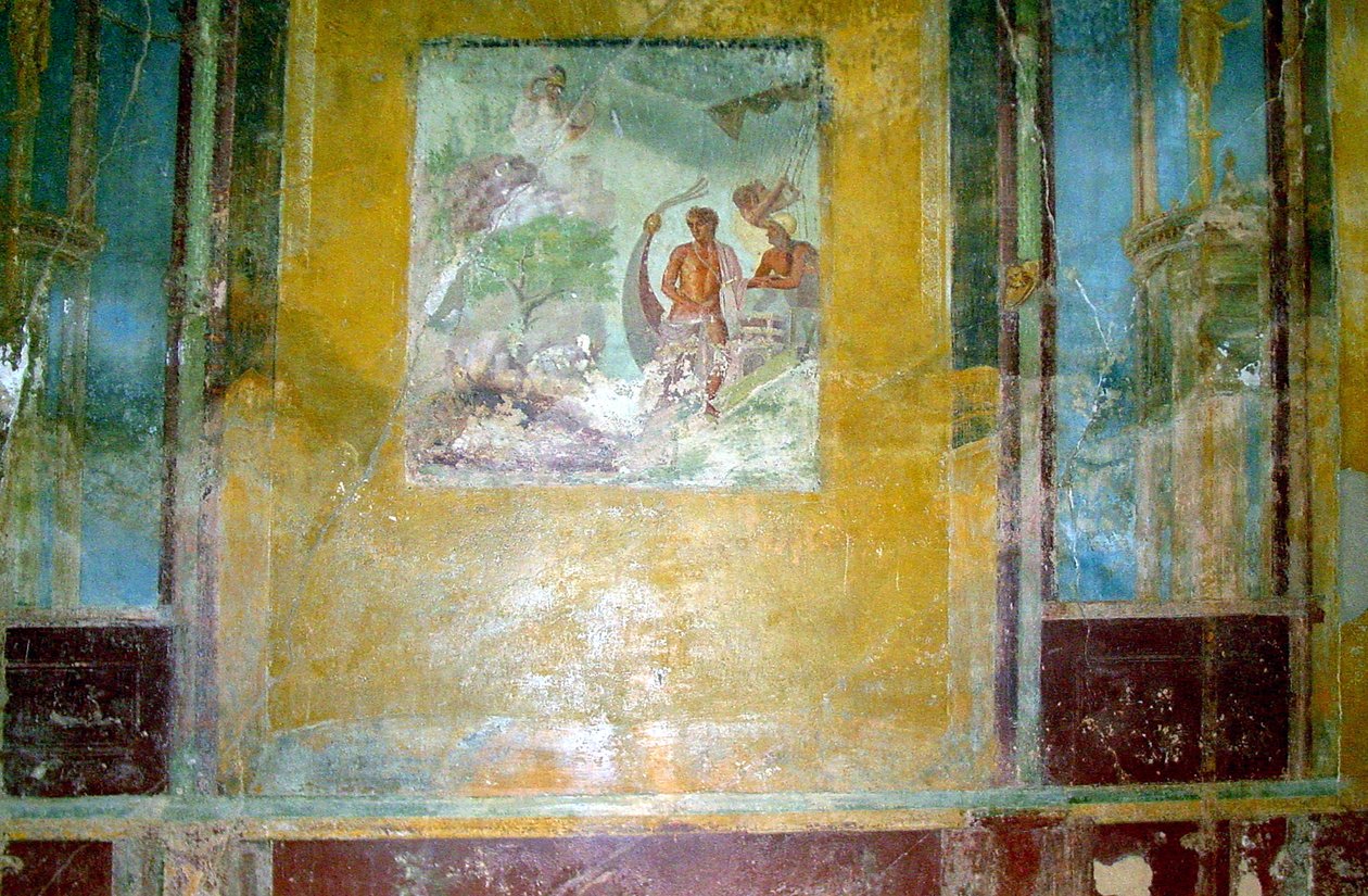 Väggmålning från den tragiska poetens hus av Roman