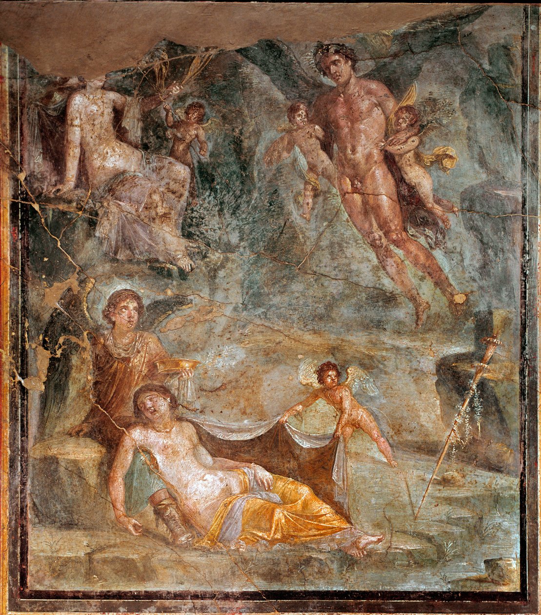 Bröllop av Zephyrus och gudinnan Chloris (fresk, 45-79 e.Kr.) av Roman