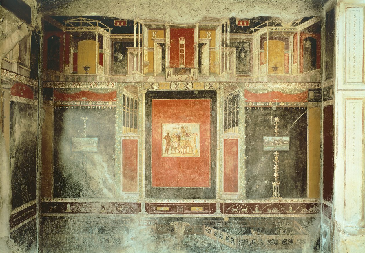 fresk från huset av Marco Lucrezio Fronto, Pompeji, Kampanien, romersk civilisation av Roman