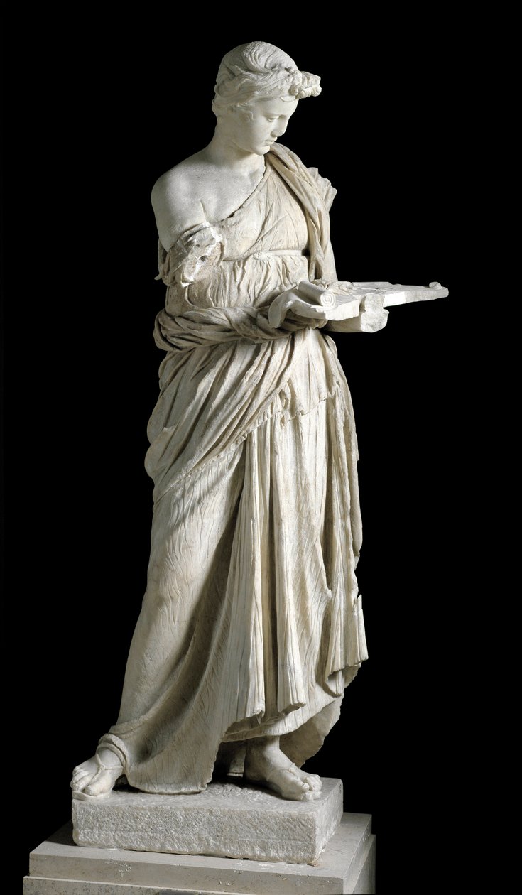 jungfrun av Anzio. Romersk marmorskulptur efter ett grekiskt brons original från 240-230 f.Kr. Tidigt 2:a århundradet f.Kr. Storlek 174 cm Rom, National Roman Museum av Roman