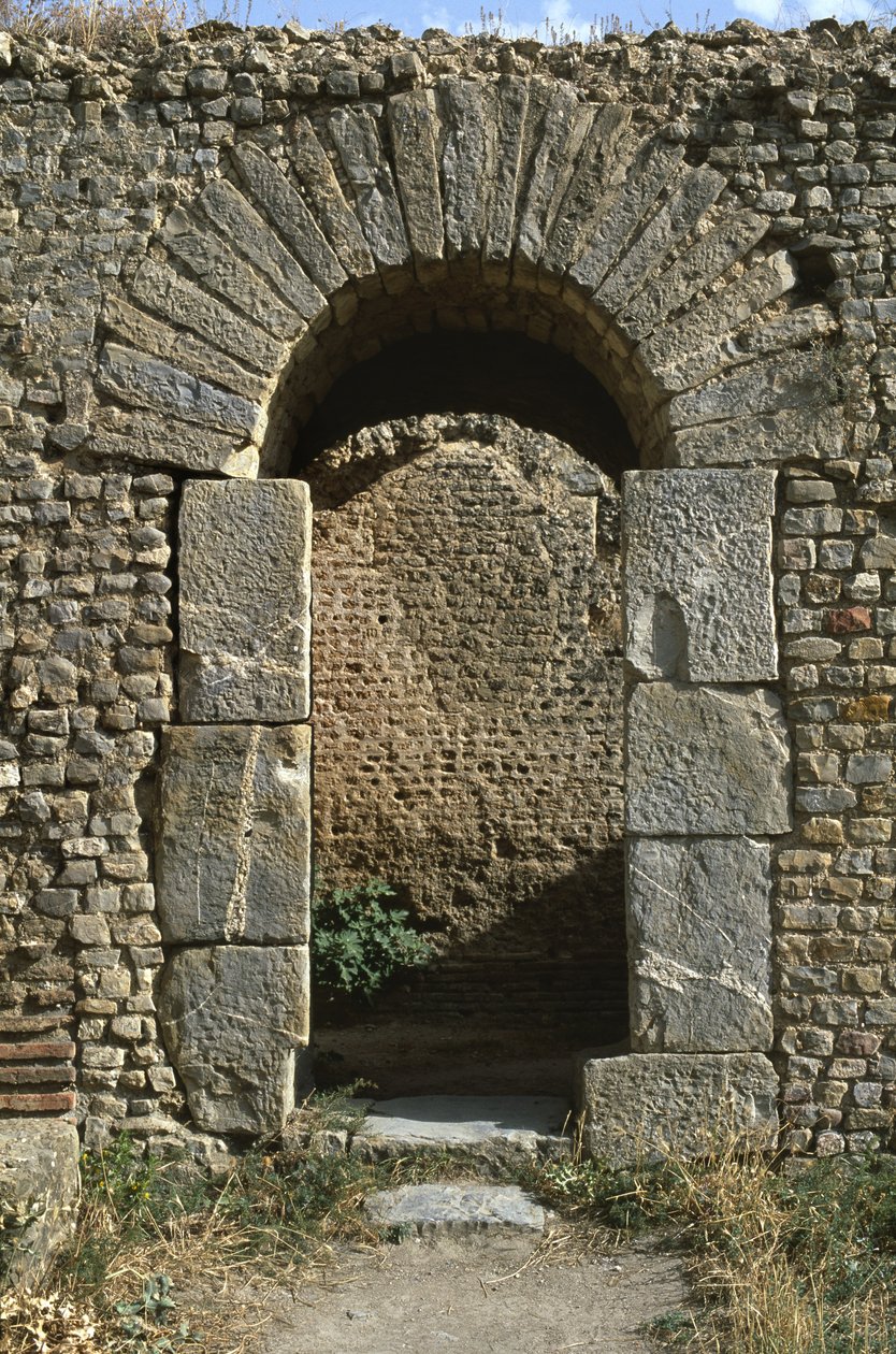 En dörr, detalj av baden, Högkejsarperioden 27 f.Kr.-395 e.Kr av Roman Imperial Period