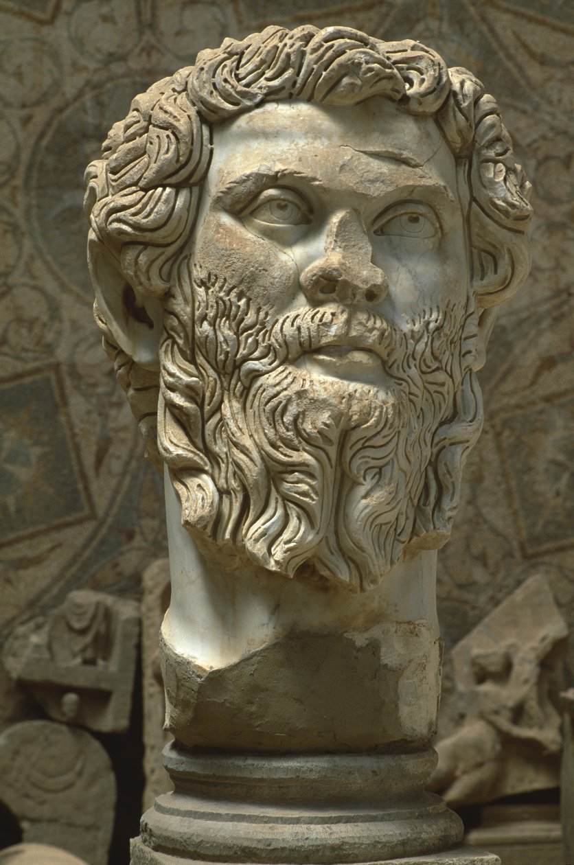 Byst av Septimus Severus (145-211), Högkejsarperioden (27 f.Kr.-395 e.Kr.) (marmor) av Roman Imperial Period