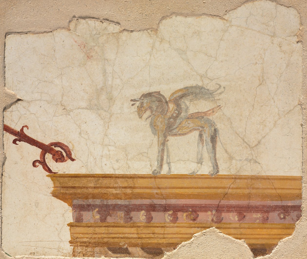 Griffin Atop Entablature, Pompeji av Roman Imperial Period