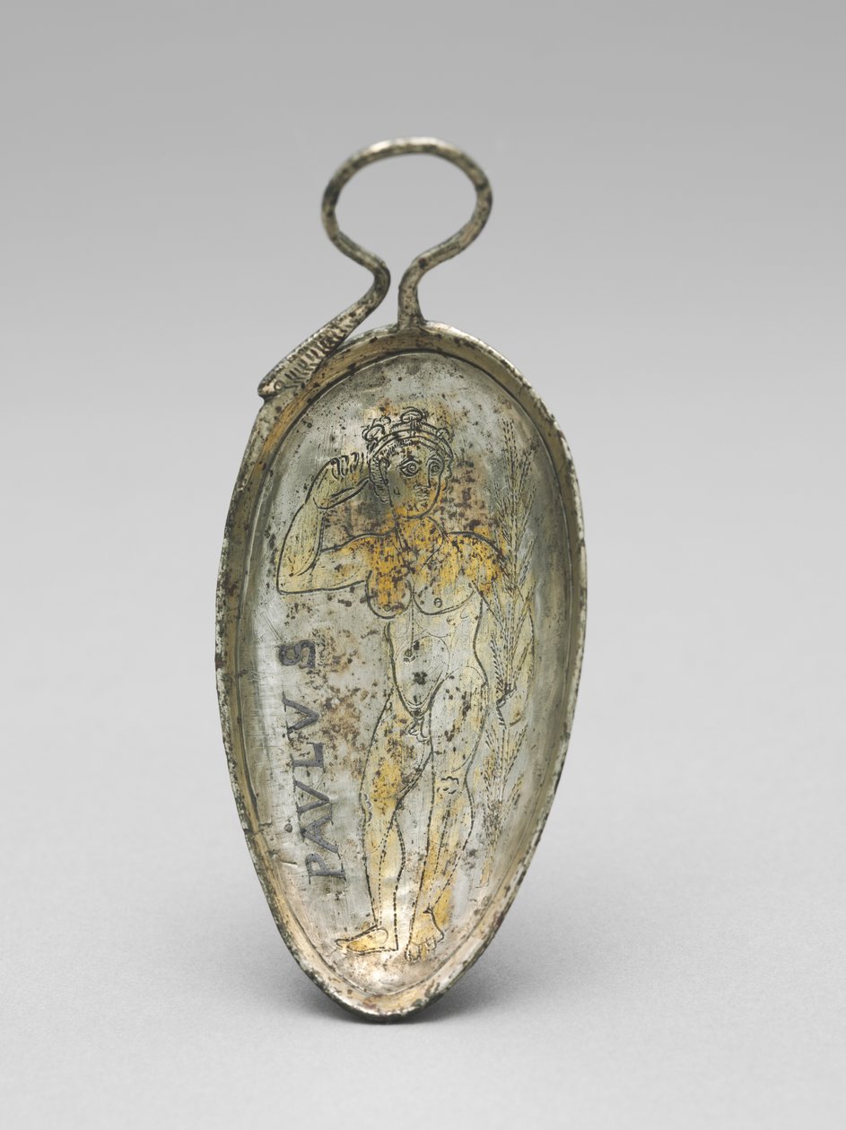 Sked med Saint Paul som idrottare, 350-400 (silver, förgylld silver & niello) av Roman Imperial Period