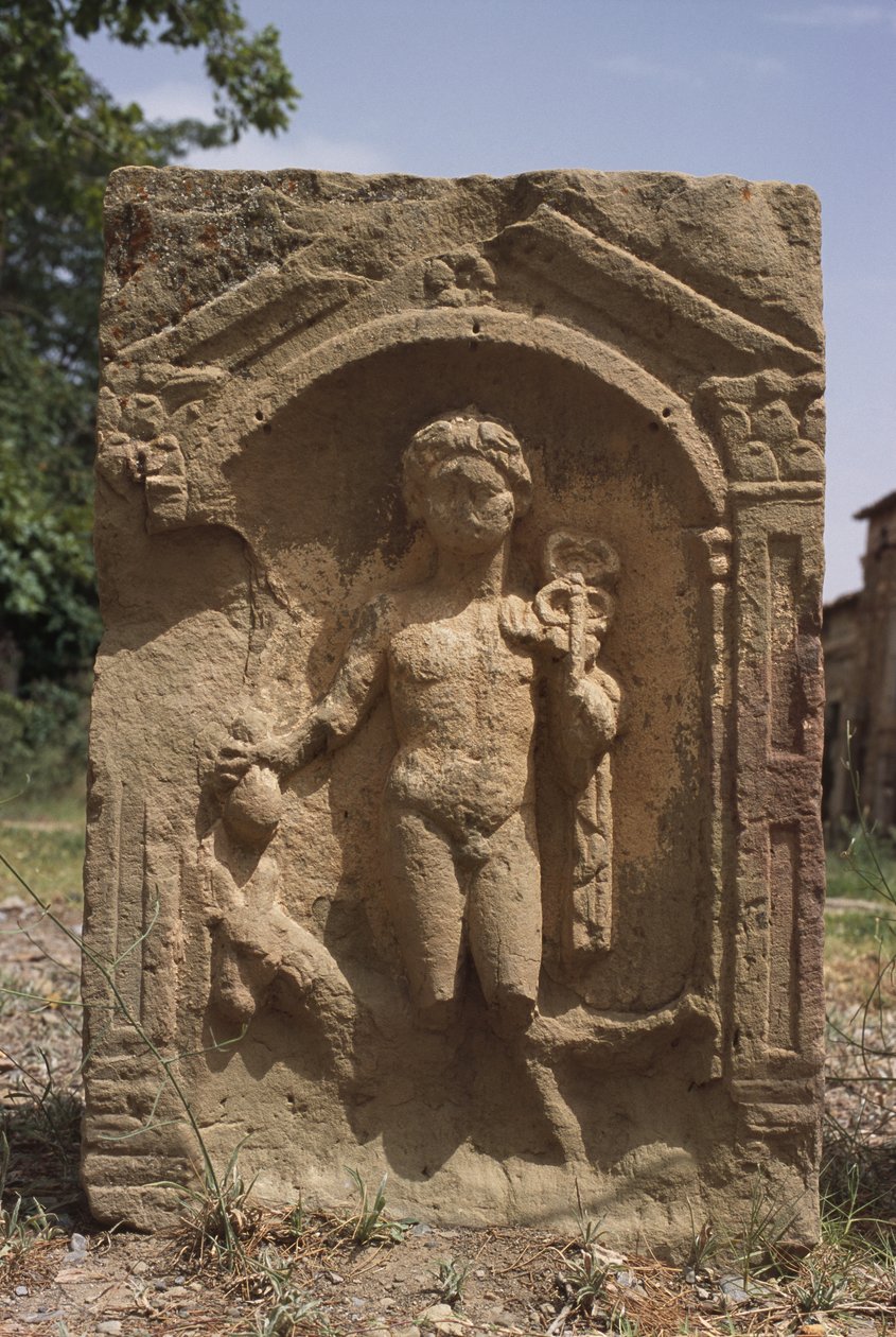 Stela föreställande Merkurius, höga kejsarperioden (27 f.Kr.-395 e.Kr.) av Roman Imperial Period